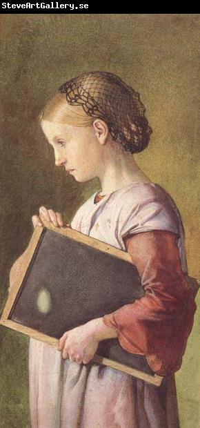 Charles west cope RA Girl holding a Slate (mk46)